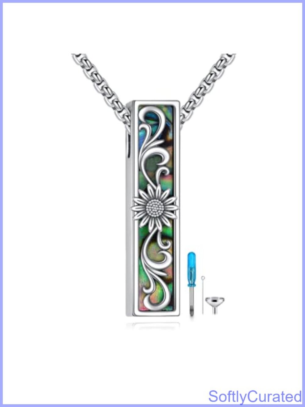 925 Sterling Silver Bar Urn Necklace for Ashes Cremation Jewelry Memorial